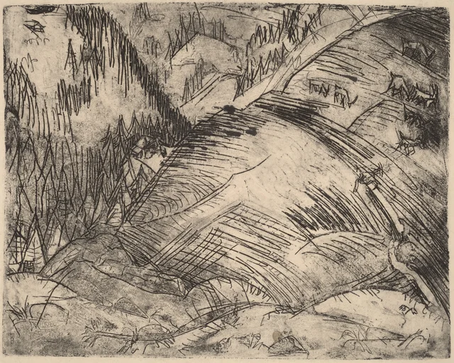 Ladera de montaña con cabras, Ernst Ludwig Kirchner