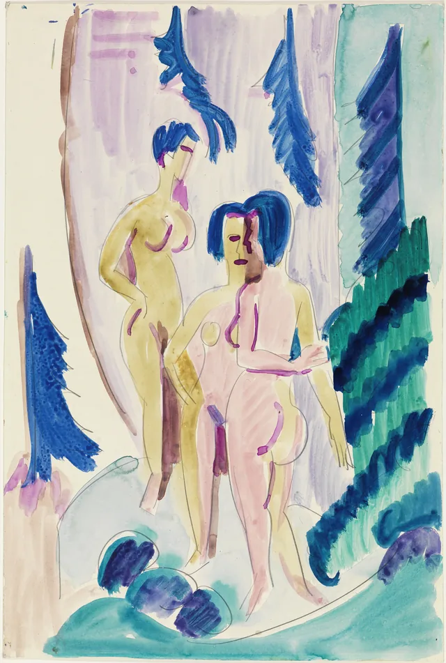 Three Nudes in the Mountain Forest, Ernst Ludwig Kirchner