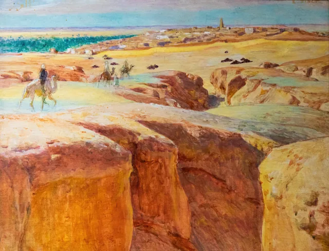 Caravan at El Grara, near Ghardaïa, Étienne Dinet