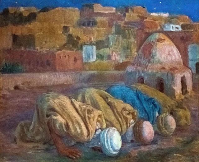 Prayer on a Terrace at Bou Saâda, Étienne Dinet