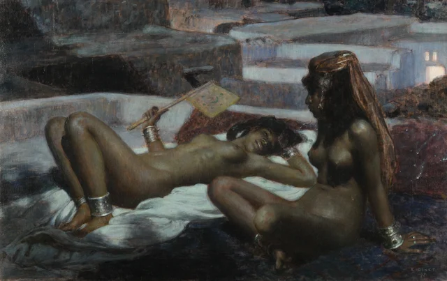 Sur les terrasses. Clair de lune à Laghouat, Étienne Dinet