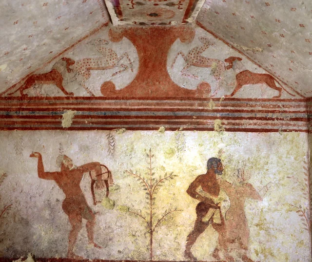 Dancers in a grove (back wall), Etruscans