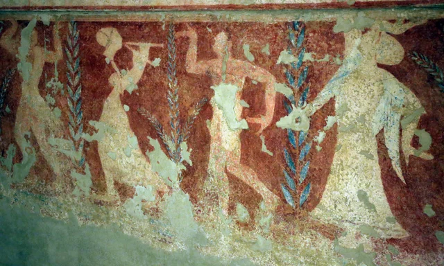 Dancers among shrubs (Tomb of the Bigae), Etruscans
