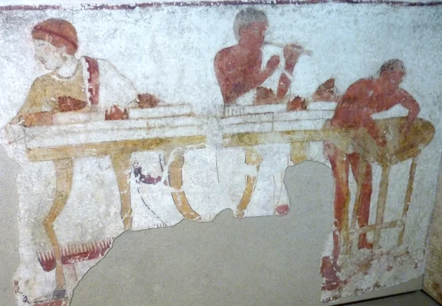 Servants at the banquet table (Golini Tomb I), Etruscans