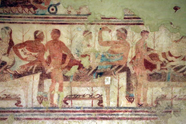 Banquet and servants (Tomb of the Ship), Etruscans