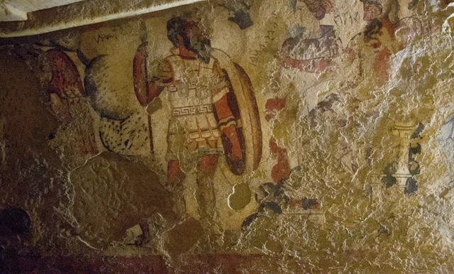 In the underworld, a warrior in armour, Etruscans