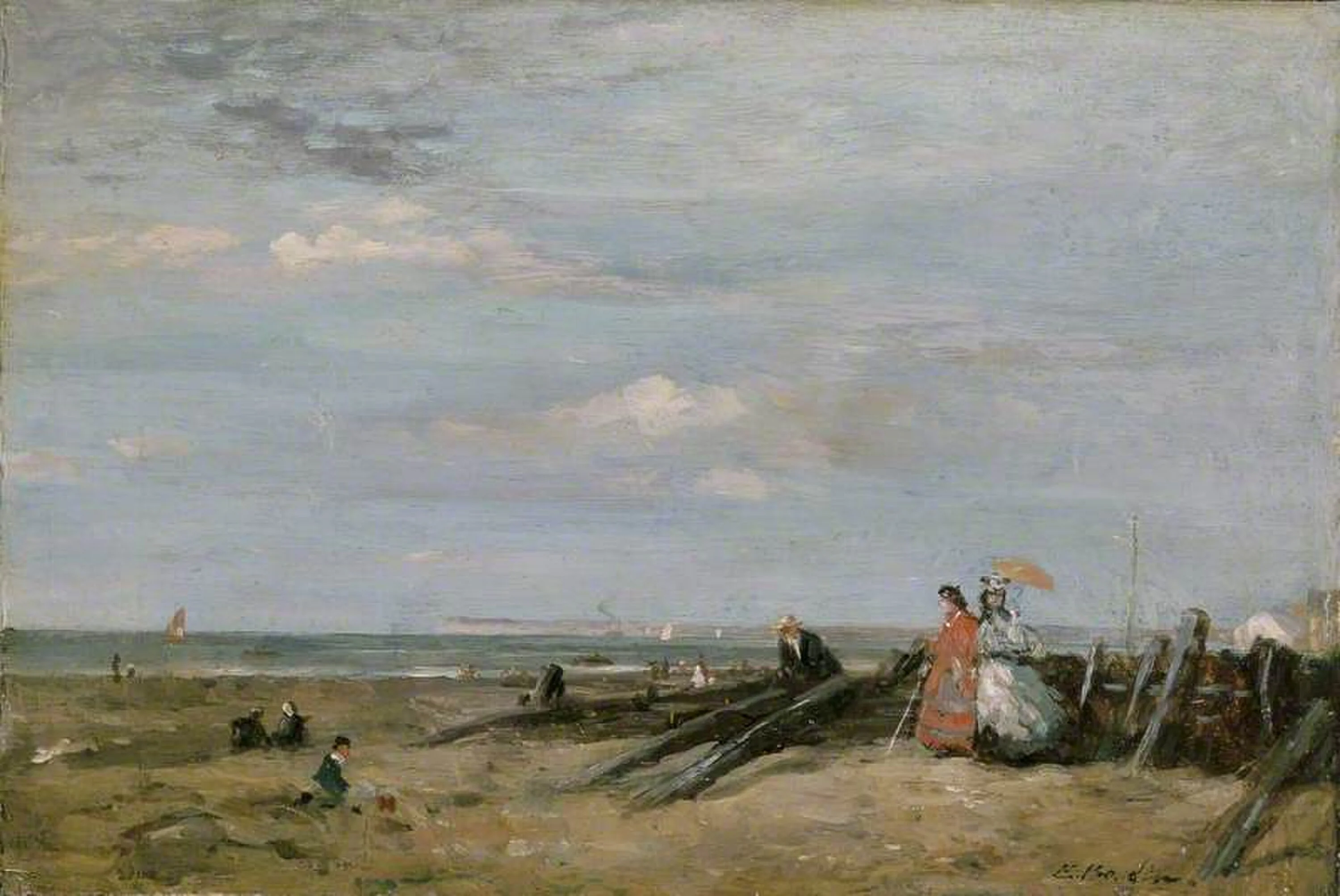 A Beach Scene at Trouville, Eugène Boudin