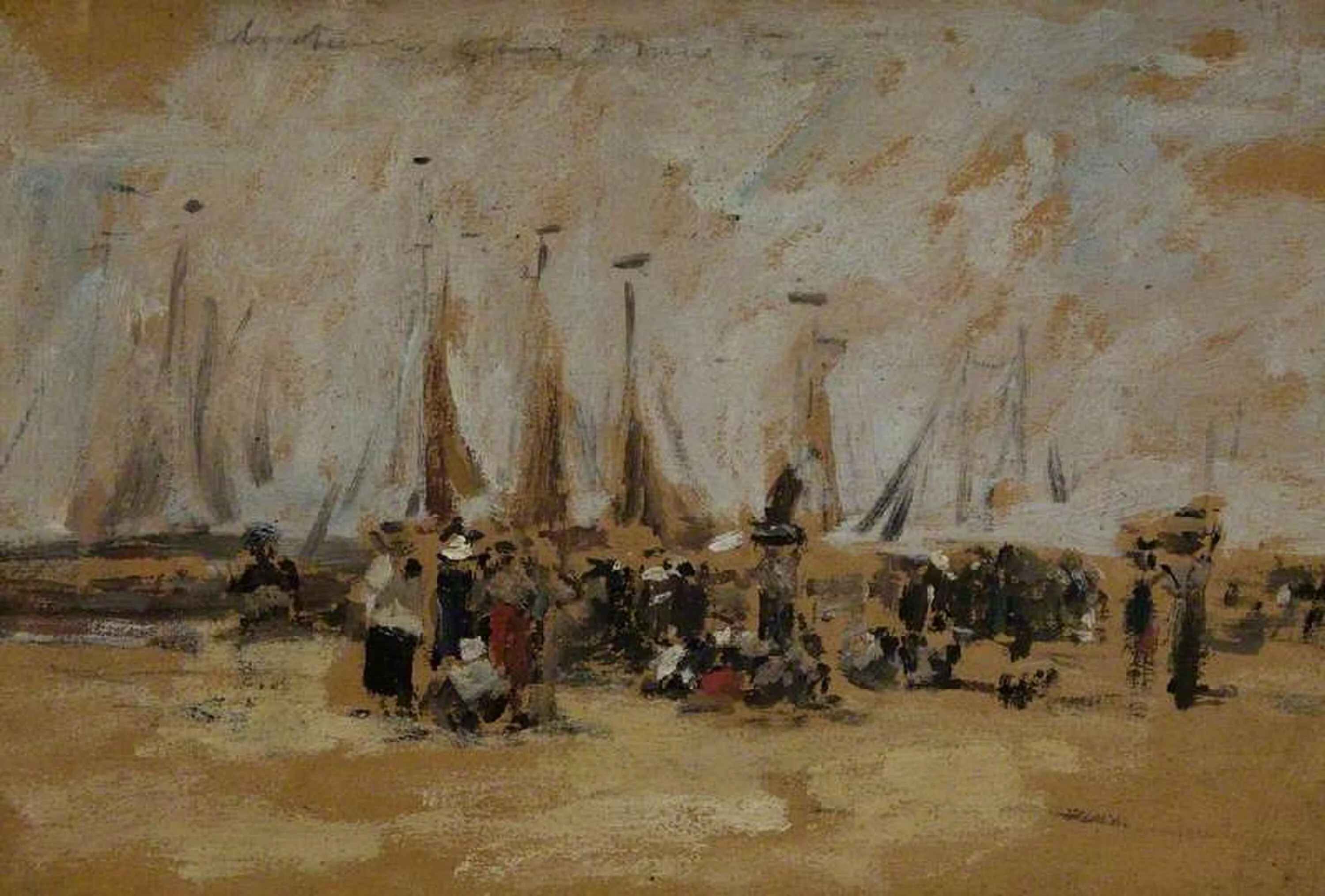 Beach Scene, possibly Harfleur, Eugène Boudin