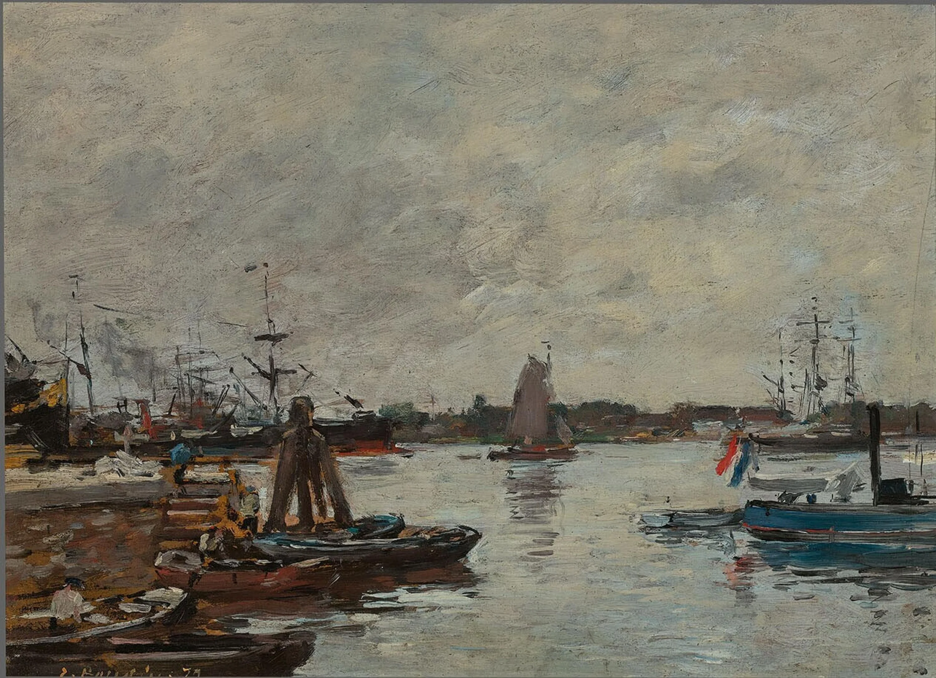 Berthing Quay in Rotterdam, Eugène Boudin