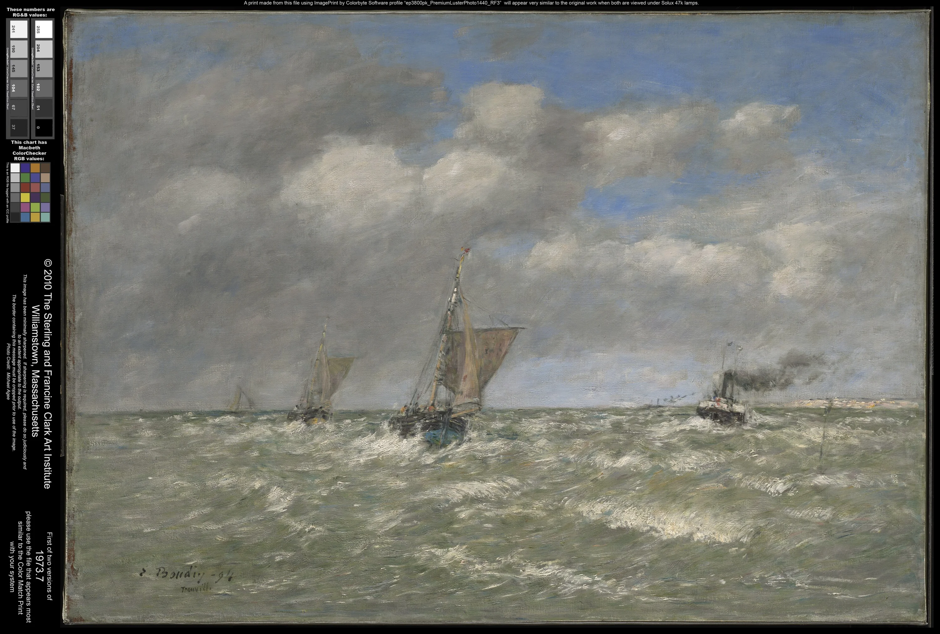 Boats Returning to Port, Trouville, Eugène Boudin