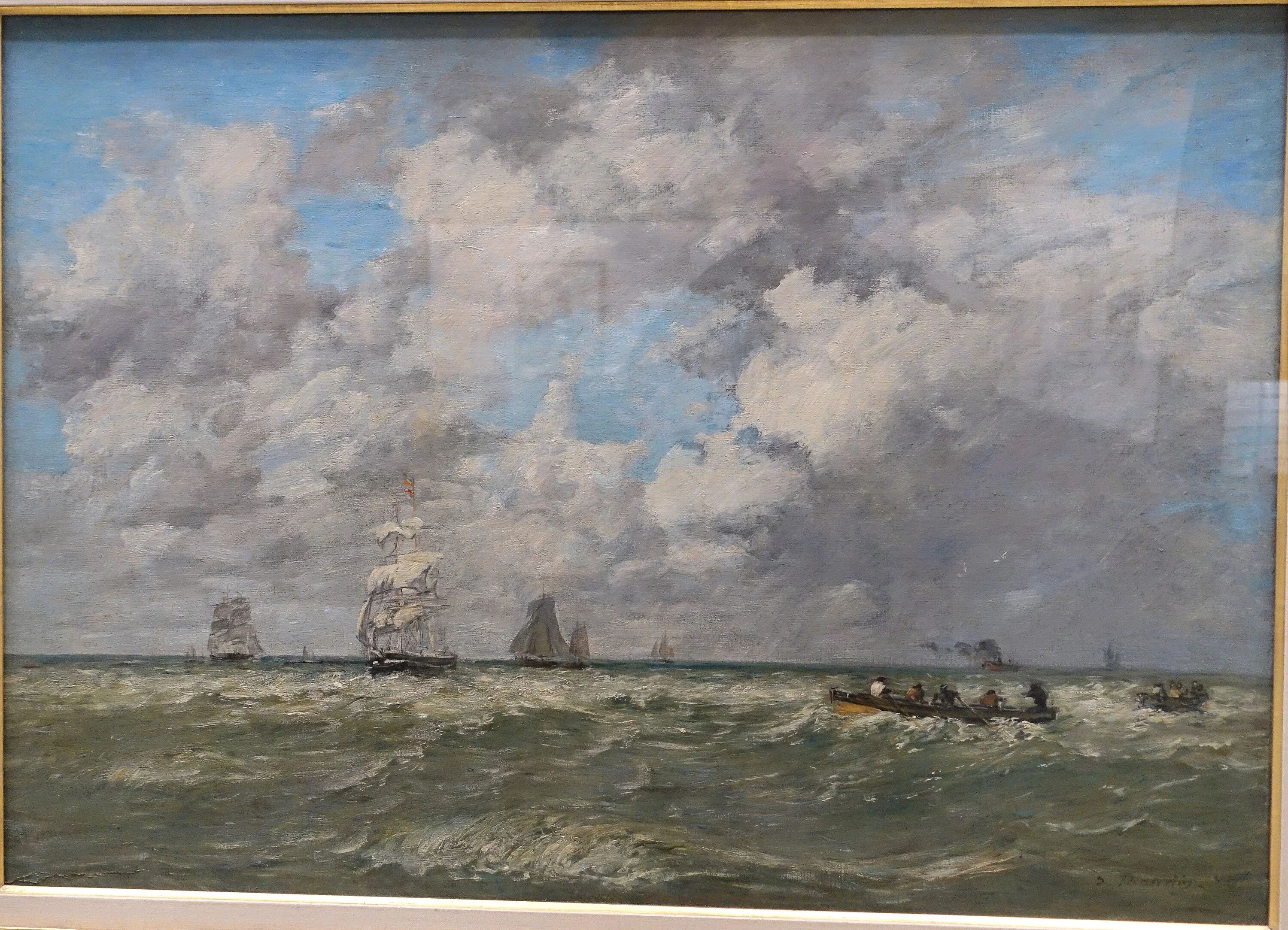 Marines, les lamaneurs, Eugène Boudin