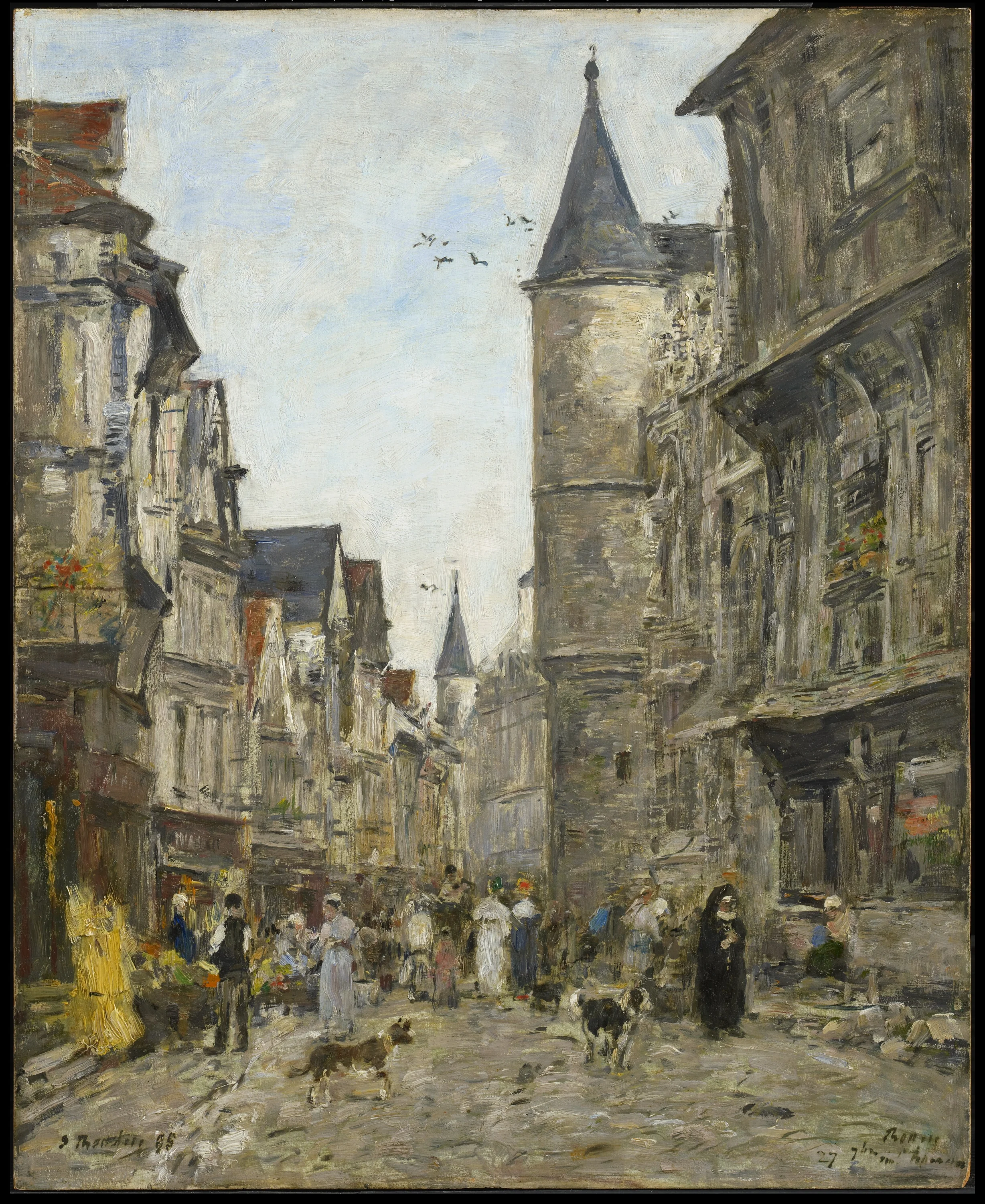 Rue Saint-Romain, Rouen, Eugène Boudin