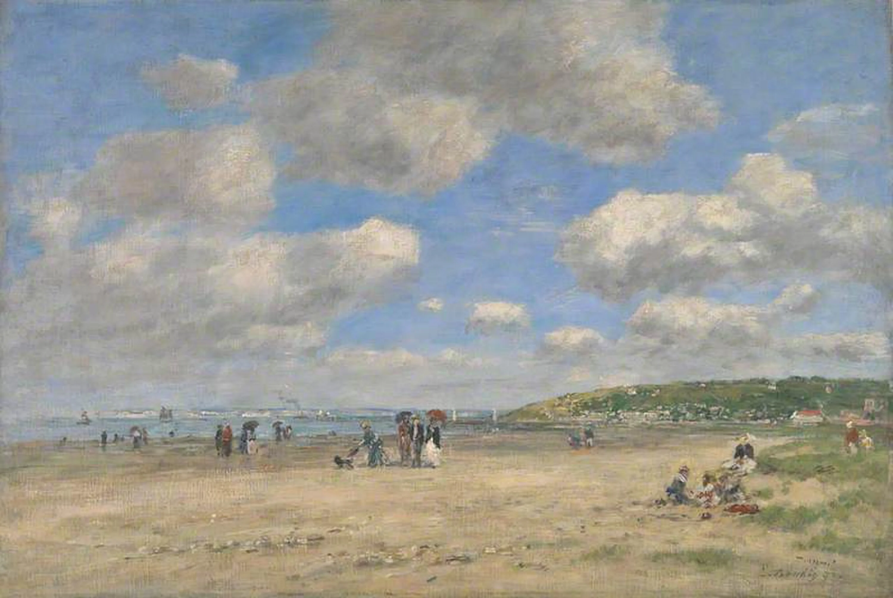 The Beach at Tourgéville-les-Sablons, Eugène Boudin