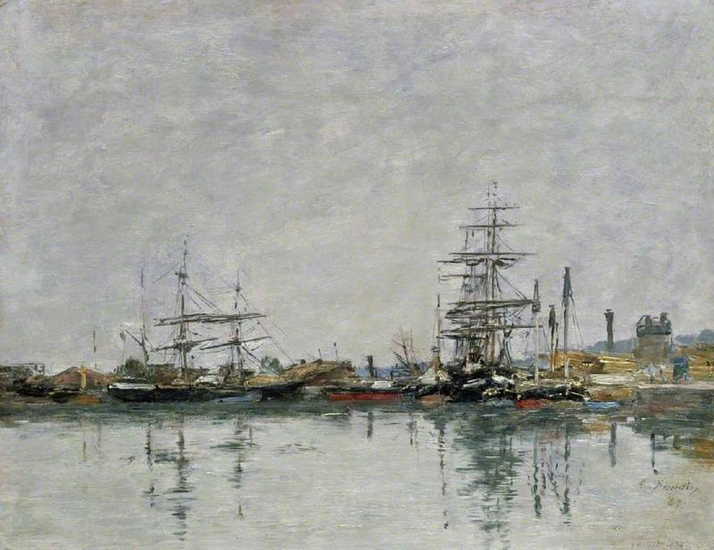 The dock at Le Havre, Eugène Boudin