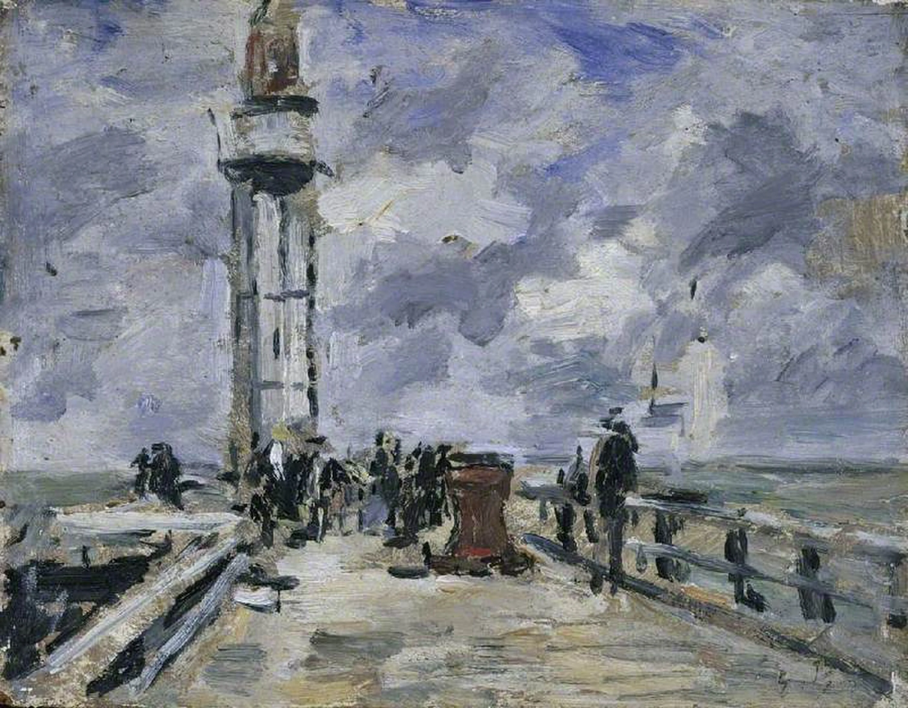 The jetty and lighthouse at Honfleur, Eugène Boudin