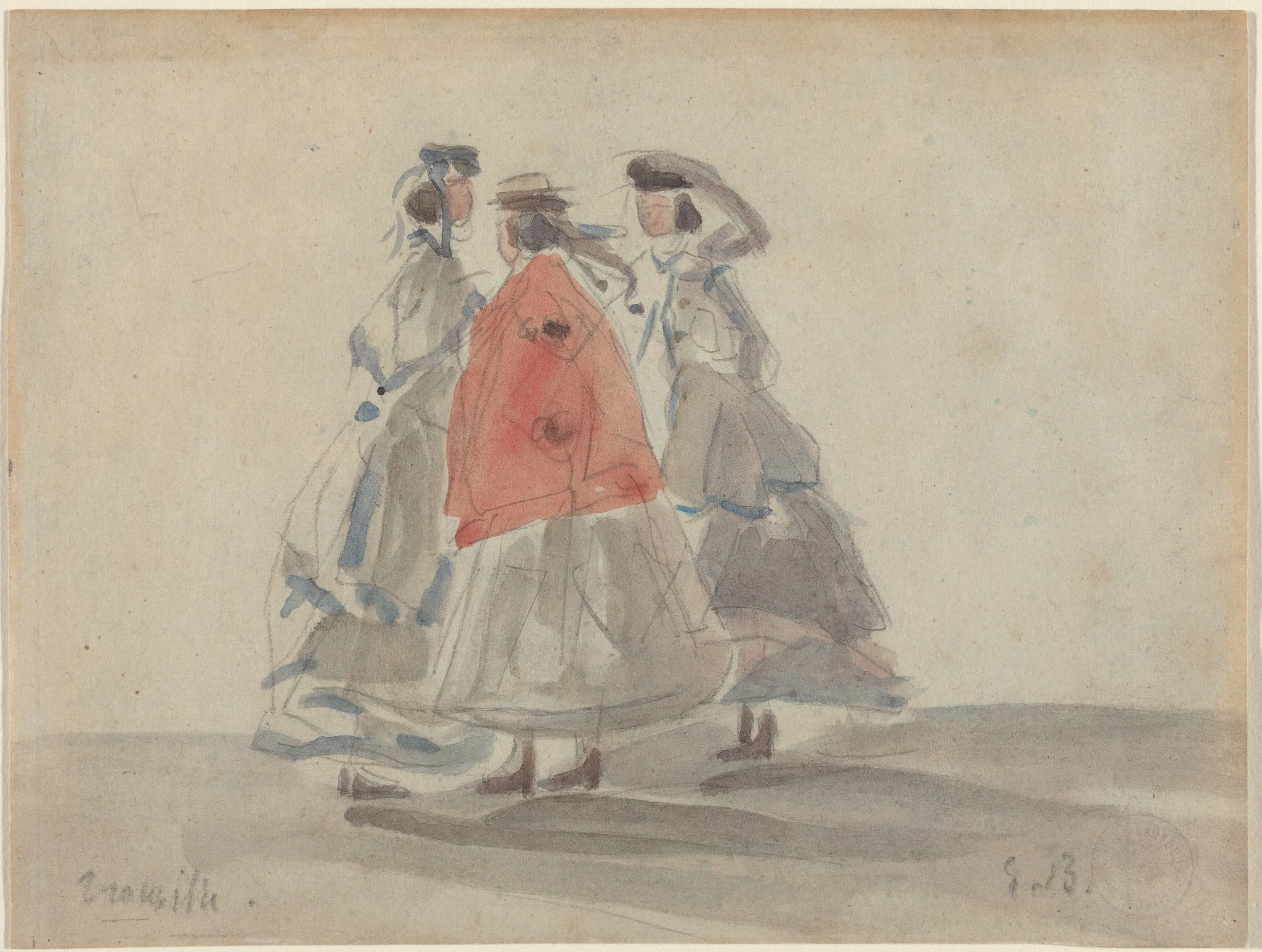 Three Women at Trouville, Eugène Boudin