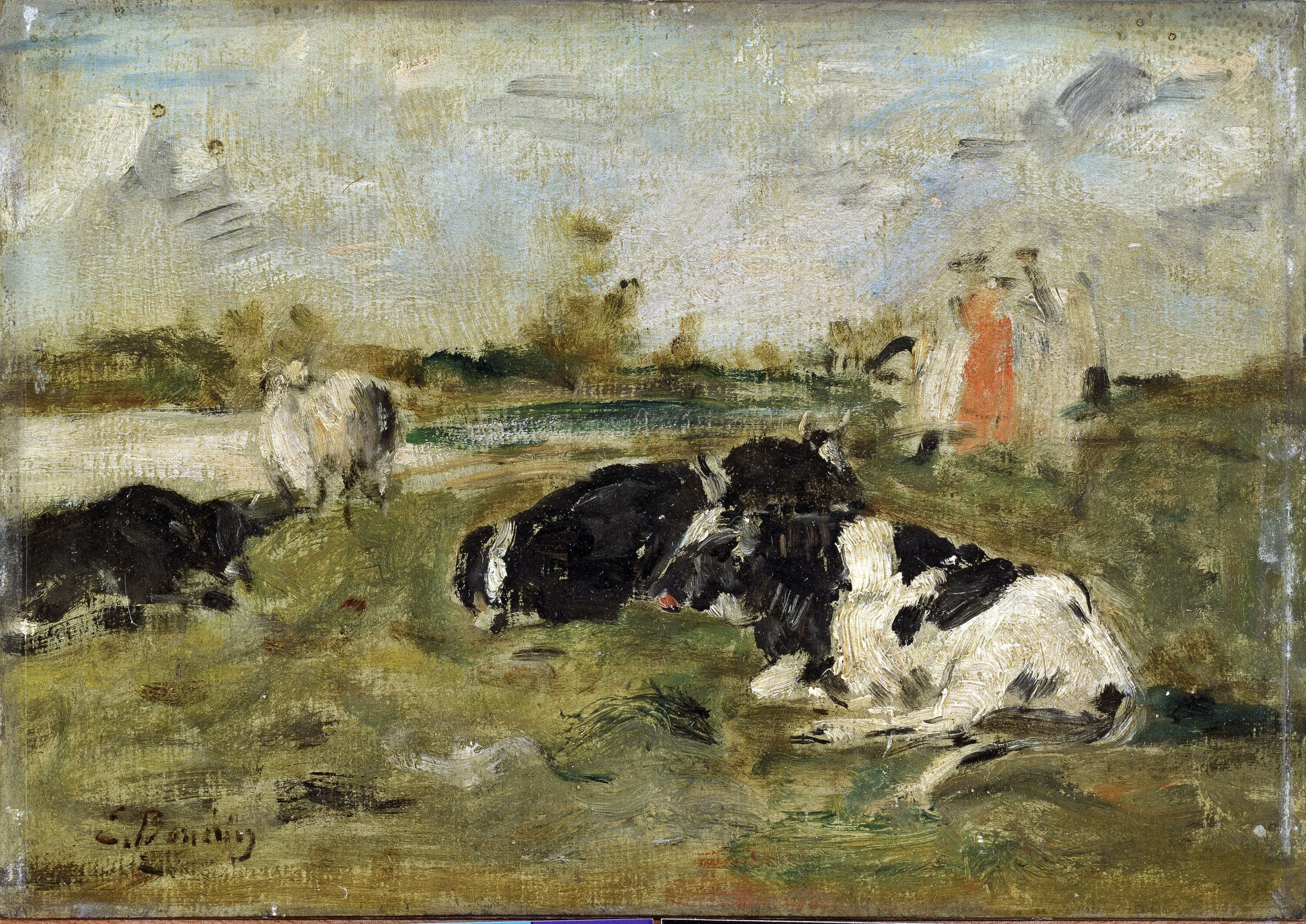 Vaches dans un pré, Eugène Boudin