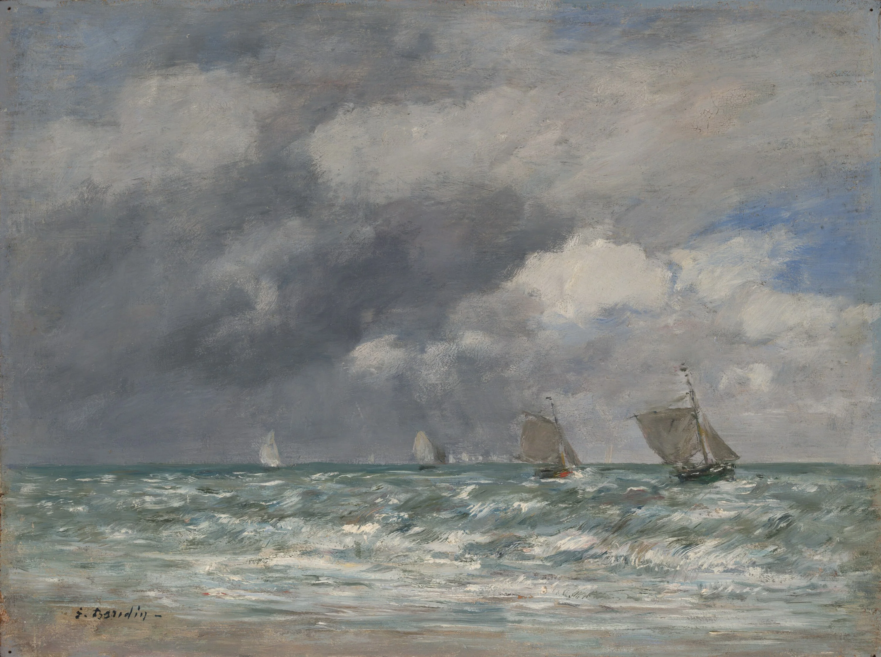Voiliers devant Trouville, Eugène Boudin
