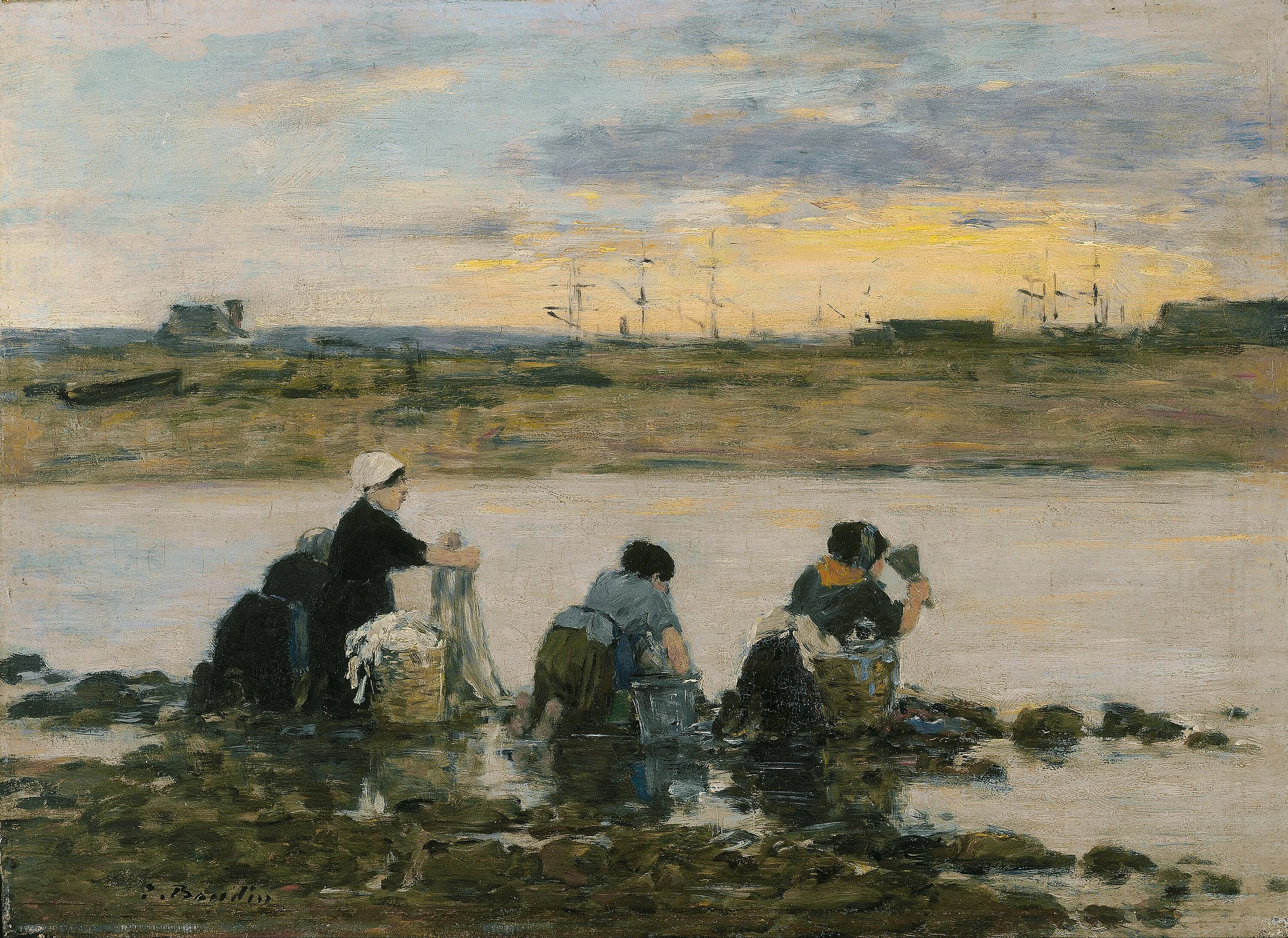 Washerwomen by the River, Eugène Boudin