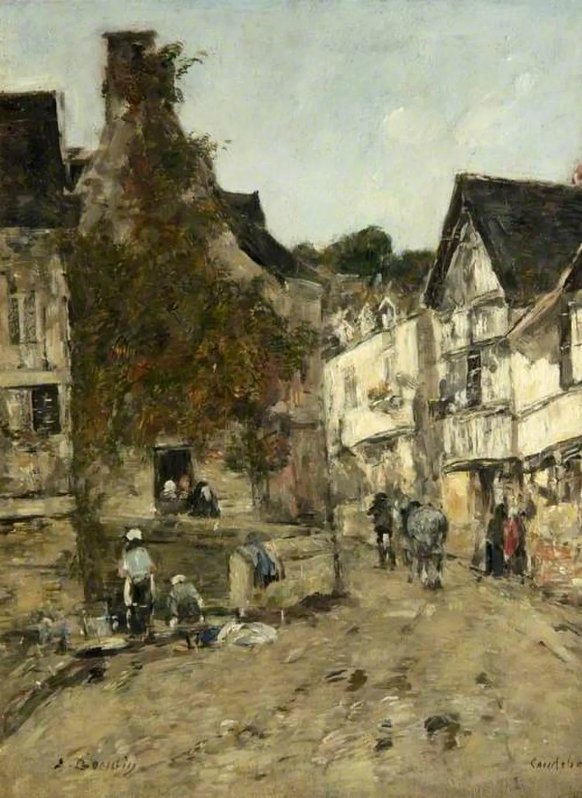 A Street in Caudebec-en-Caux, Eugène Boudin