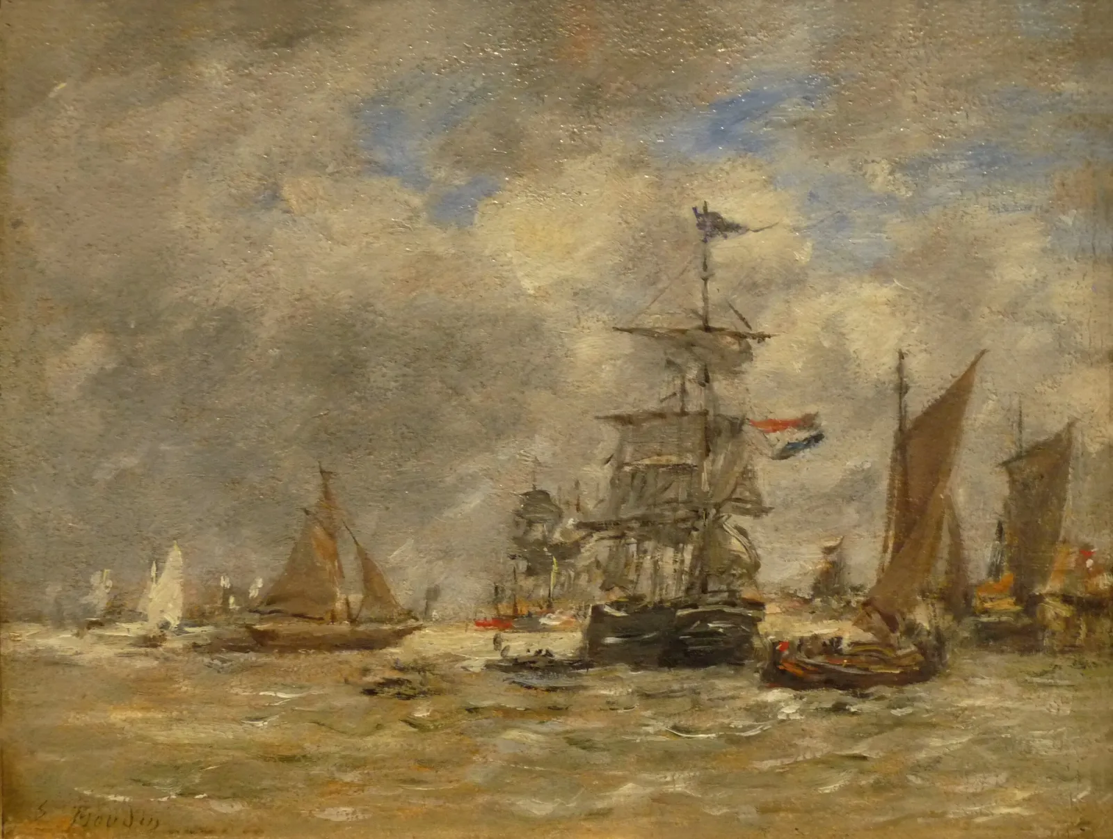 Anvers. Bateaux sur l'Escaut, Eugène Boudin