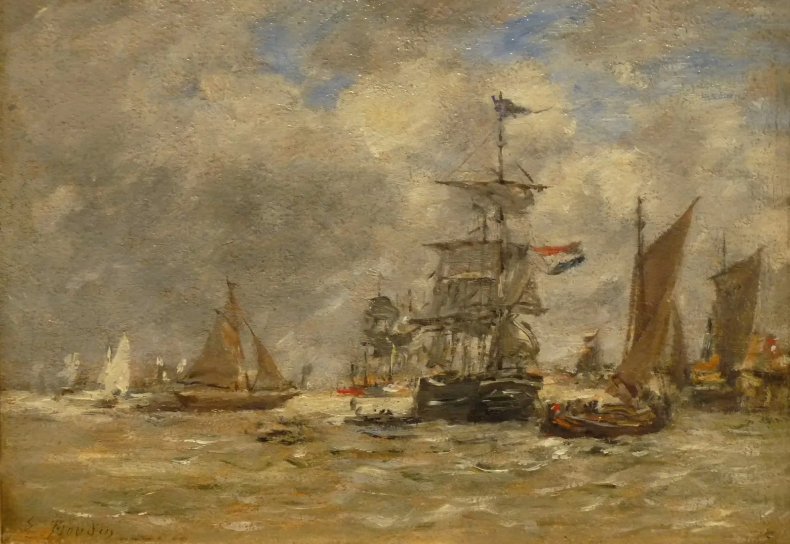 Anvers. Bateaux sur l'Escaut, Eugène Boudin