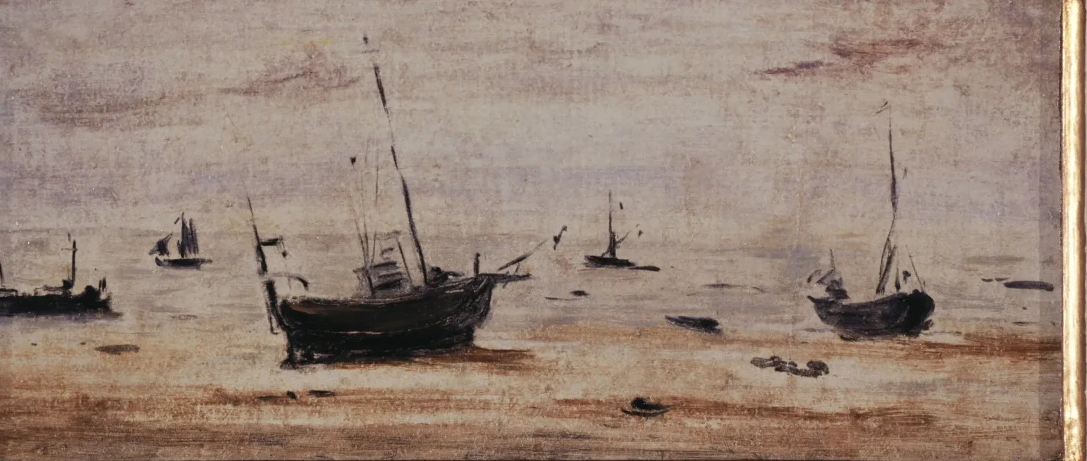 Bateaux échoués à marée basse, Eugène Boudin