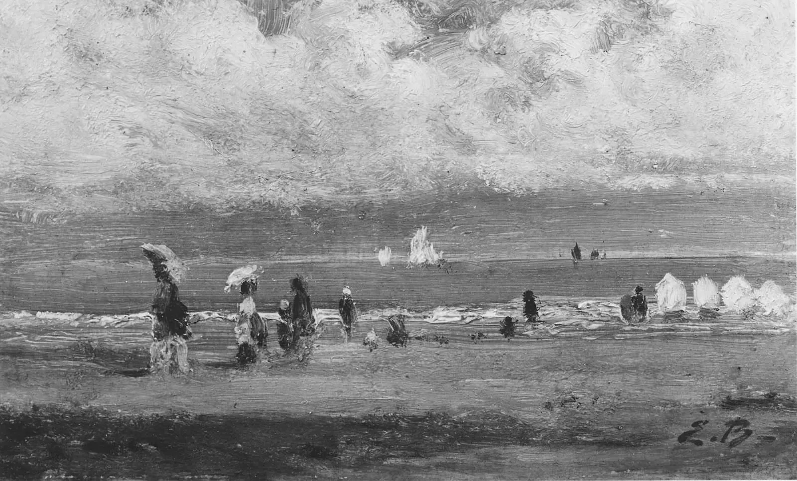 Beach Scene with Figures, Eugène Boudin