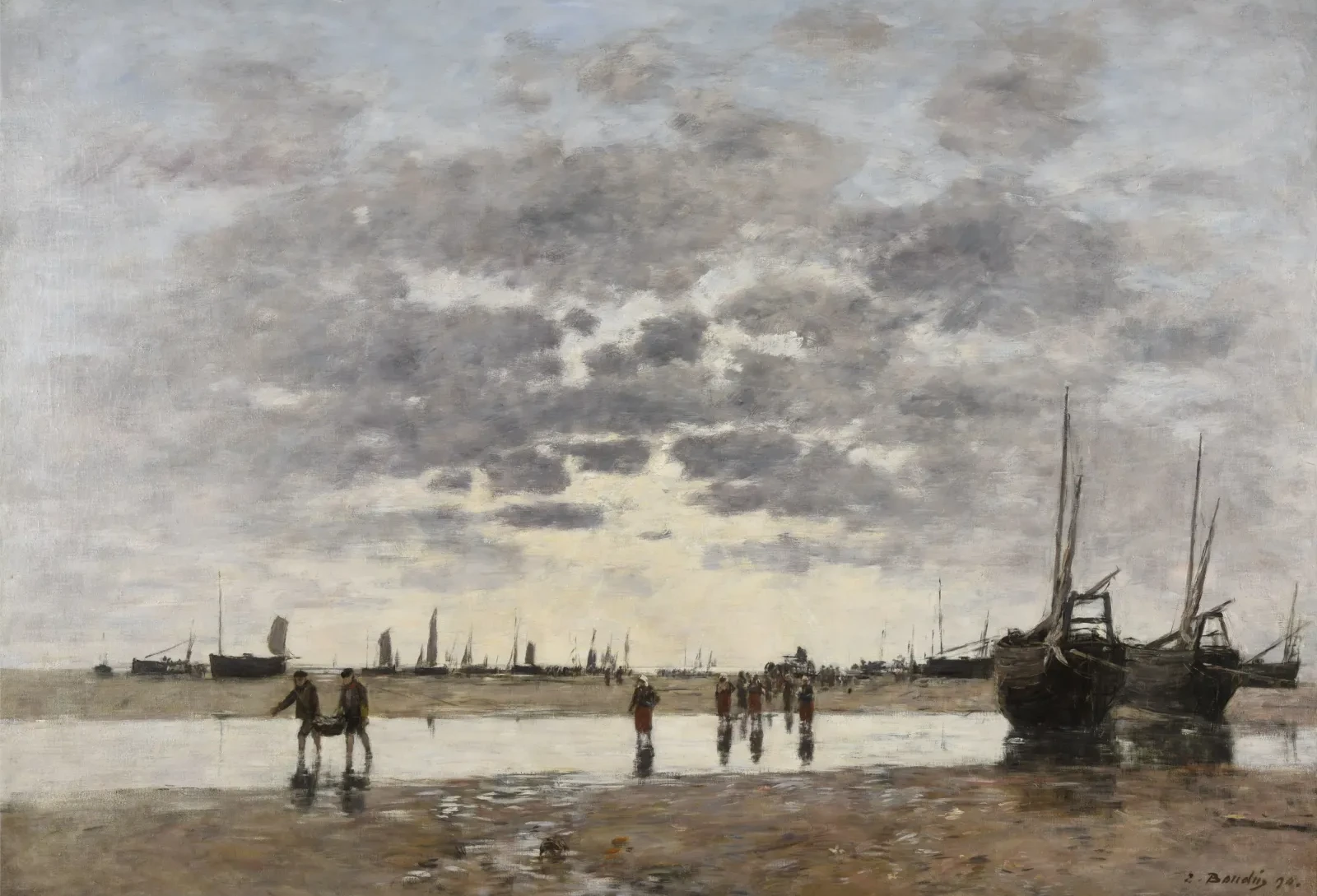Berck : le retour des barques, Eugène Boudin