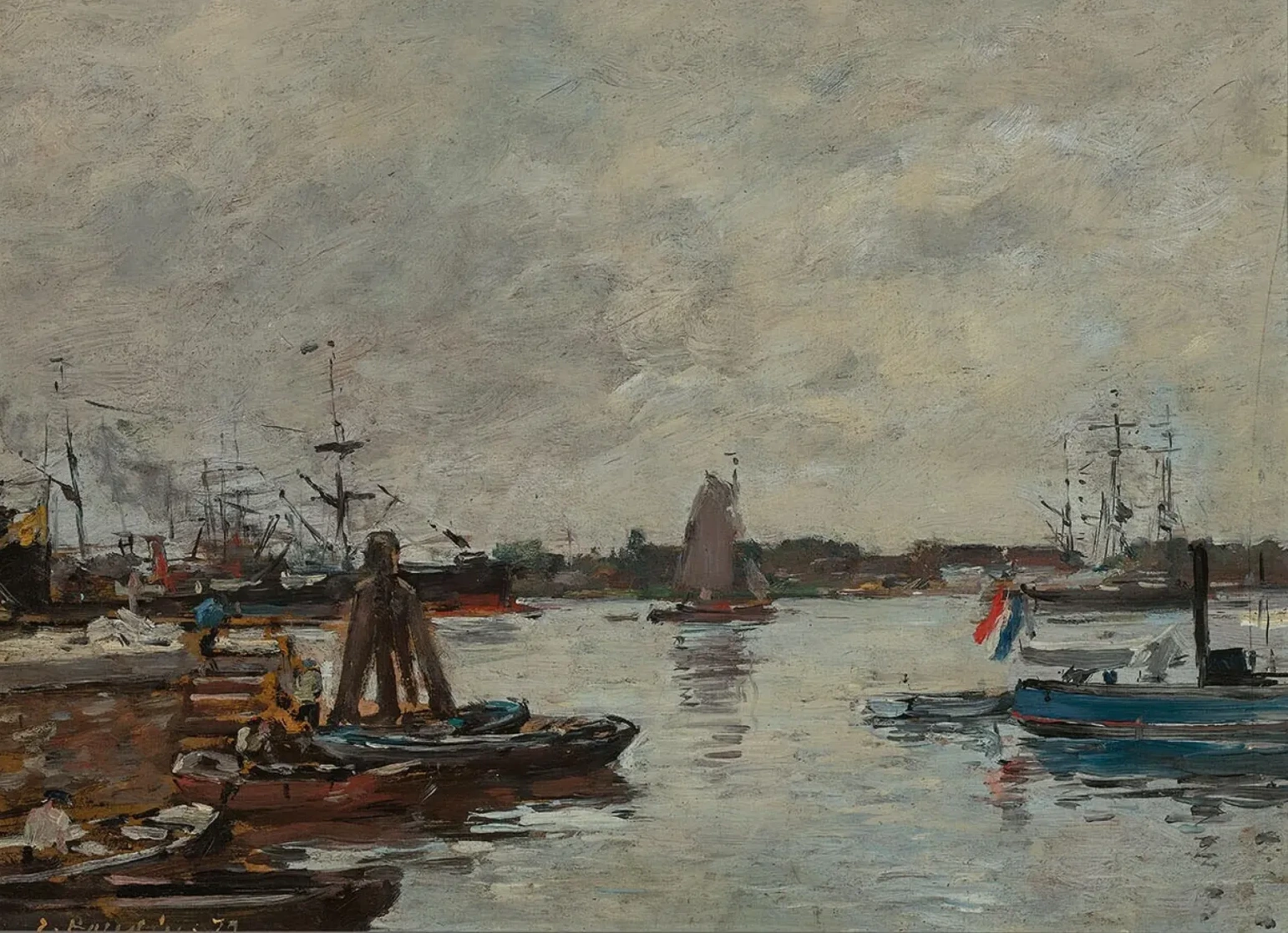 Berthing Quay in Rotterdam, Eugène Boudin
