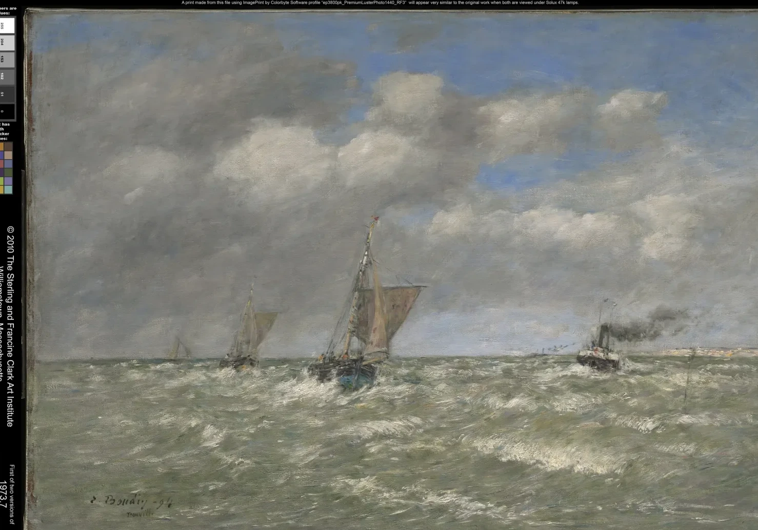 Boats Returning to Port, Trouville, Eugène Boudin