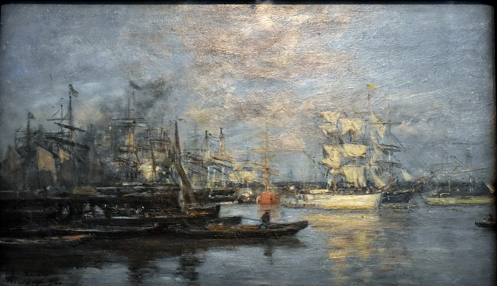 Bordeaux. Le voilier blanc. Effet du soir, Eugène Boudin