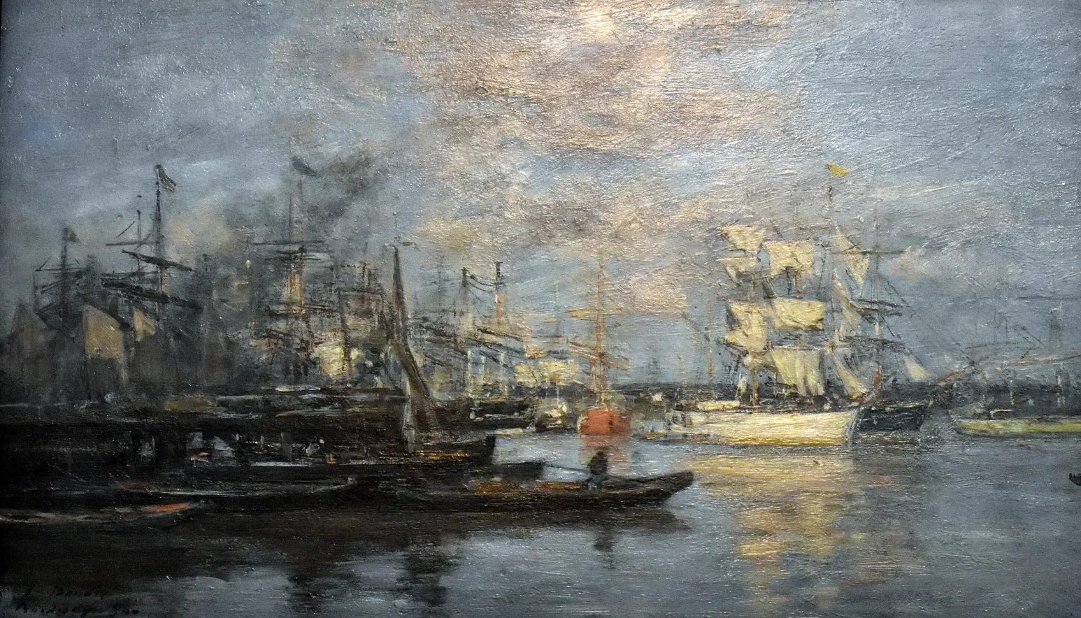 Bordeaux. Le voilier blanc. Effet du soir, Eugène Boudin