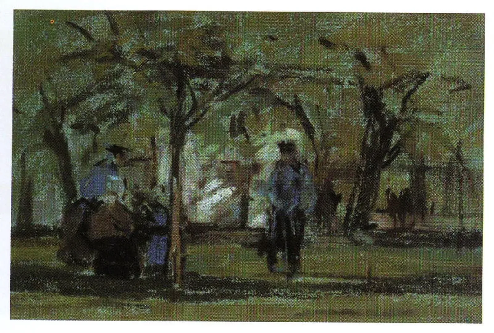 Buveurs sous les arbres à la Ferme Saint-Siméon, Eugène Boudin