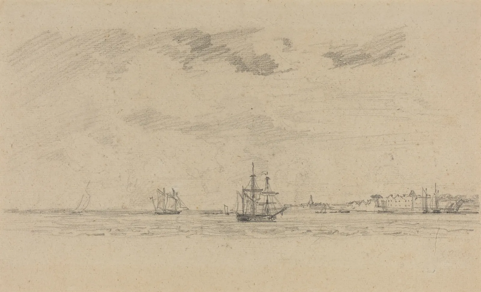 Coastal Landscape with Shipping, Eugène Boudin