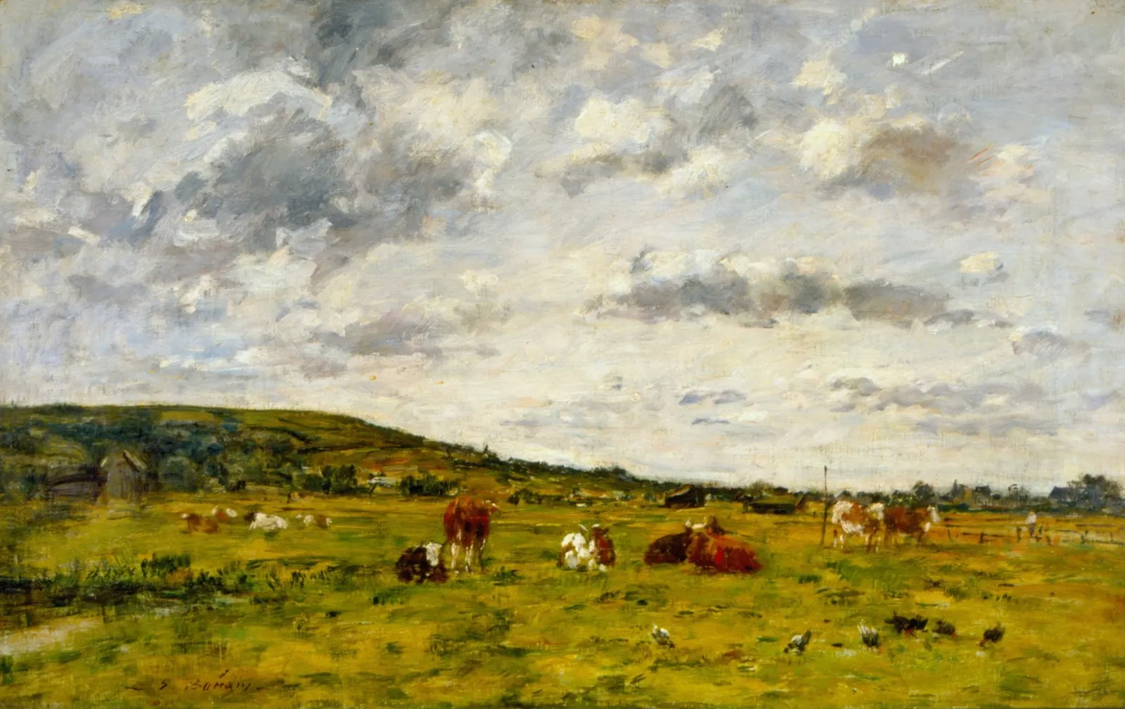 Cows grazing, Eugène Boudin
