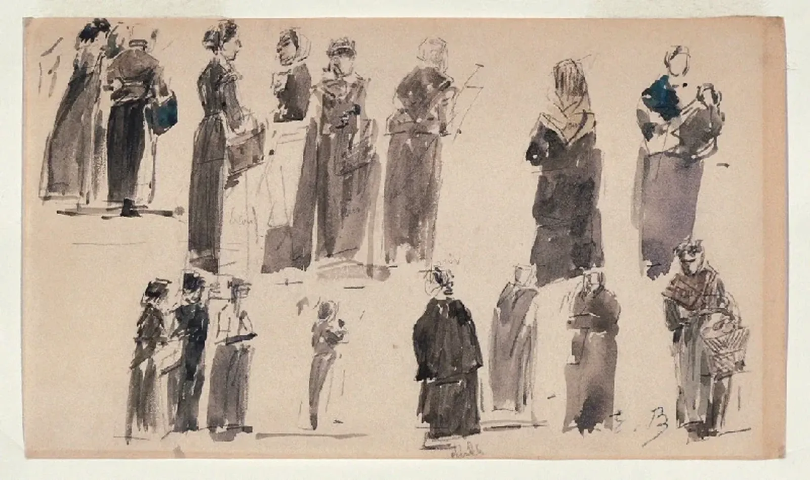 Étude de 16 personnages, Eugène Boudin