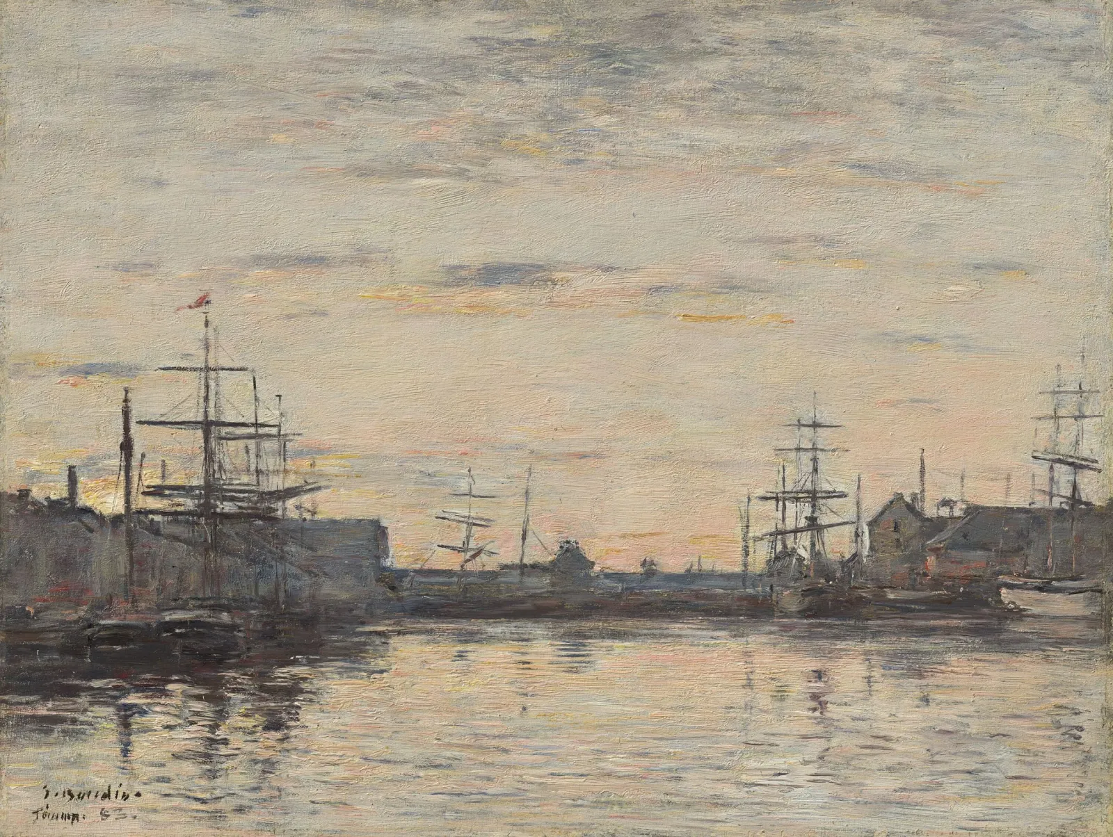 Fécamp: The Inner Harbor, Eugène Boudin