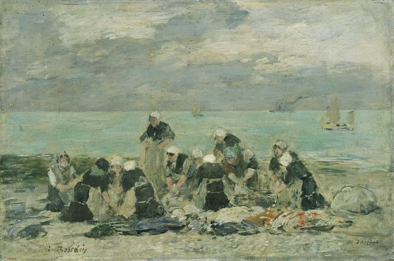 Femmes lavant le linge à Étretat, Eugène Boudin