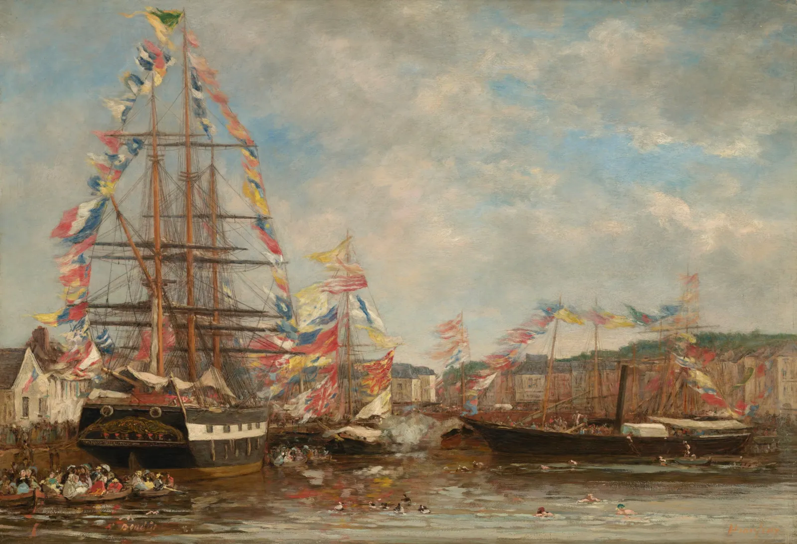Festival in the Harbor of Honfleur, Eugène Boudin