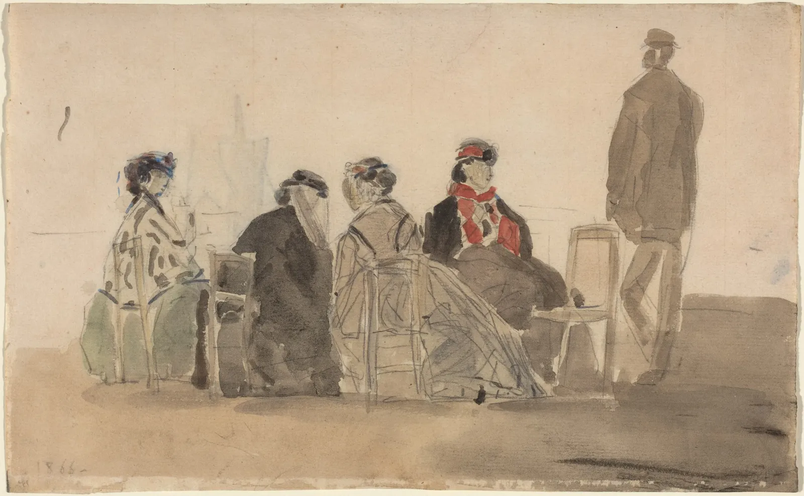 Four Ladies Seated at Trouville, Eugène Boudin