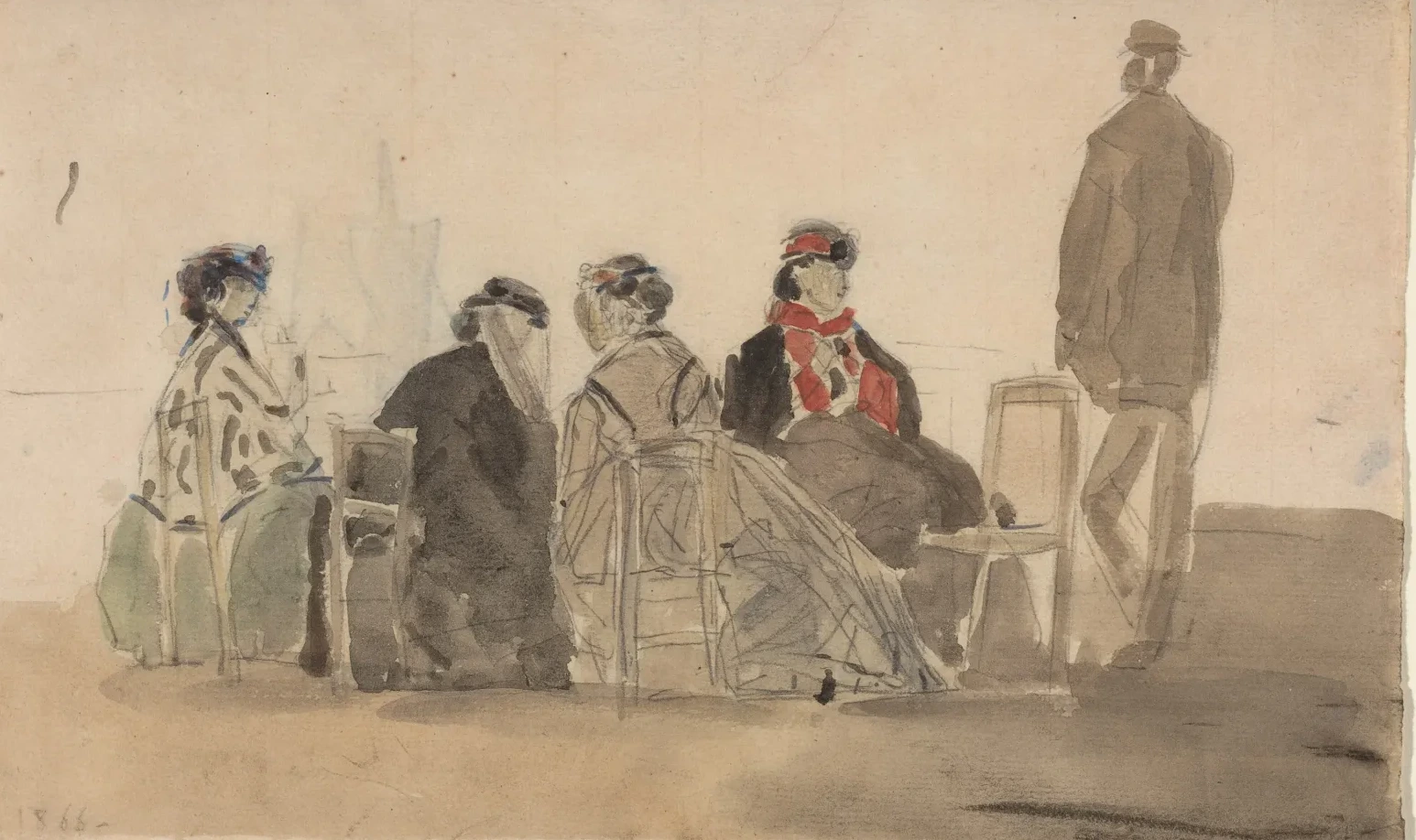 Quatre dames assises à Trouville, Eugène Boudin