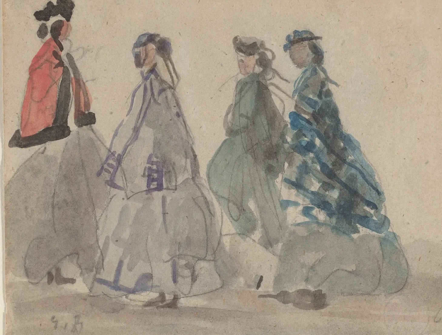 Quatre femmes à Trouville, Eugène Boudin