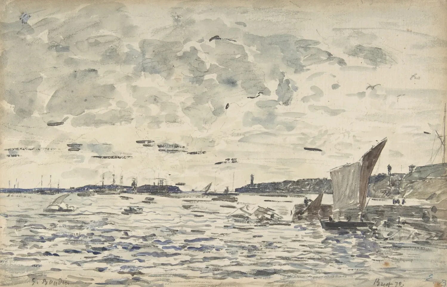 Harbor, Brest, Eugène Boudin