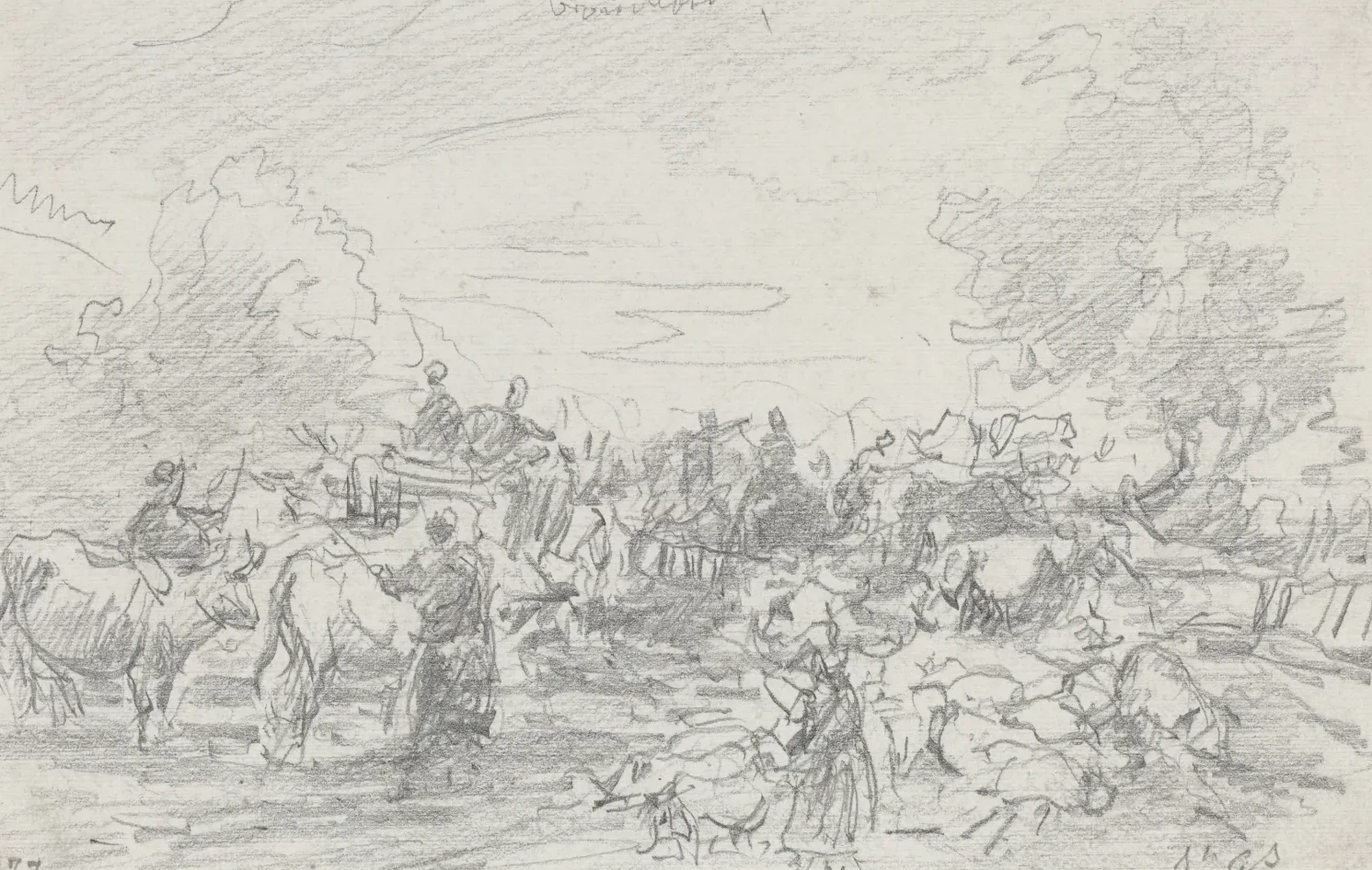 Herds Crossing a Stream, Eugène Boudin