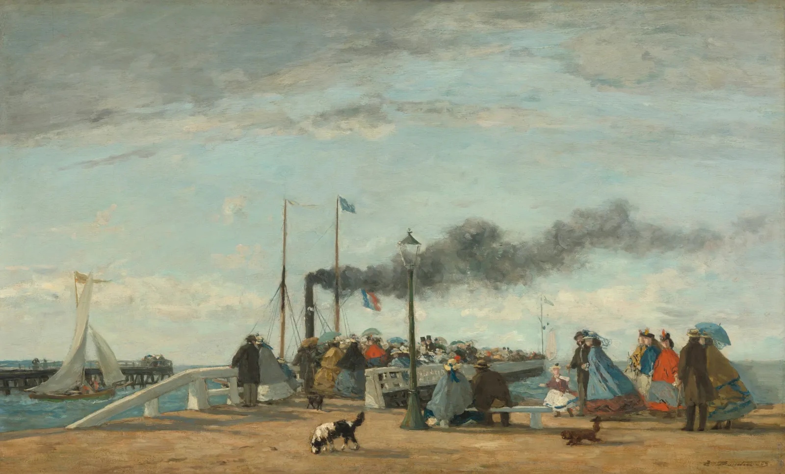 Jetty and Wharf at Trouville, Eugène Boudin