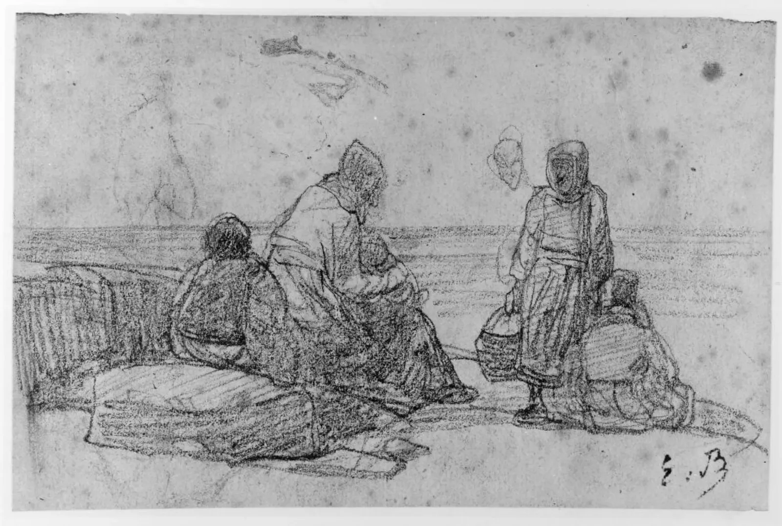 Kvinnorna på stranden, Eugène Boudin