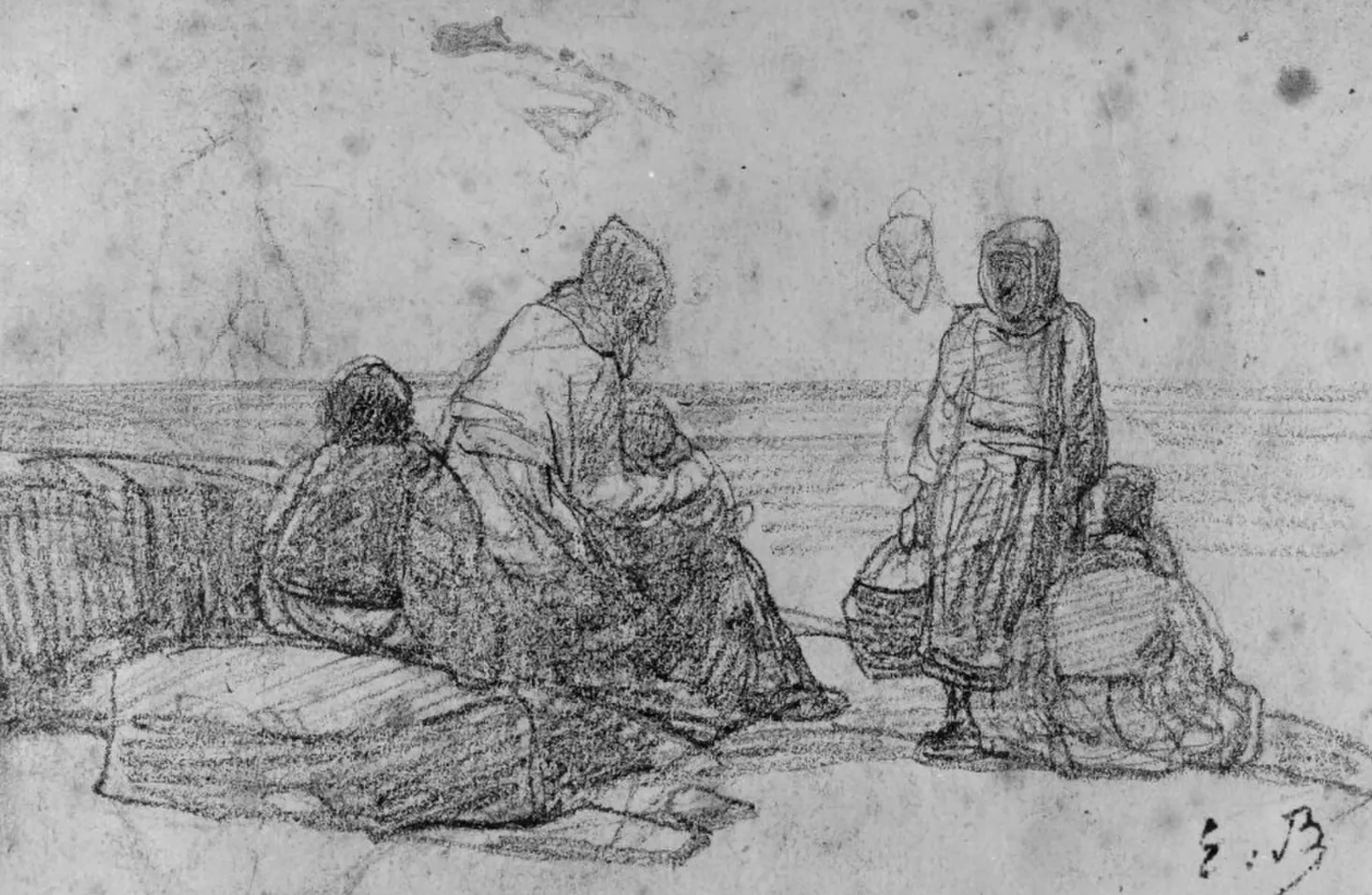 Kvinnorna på stranden, Eugène Boudin