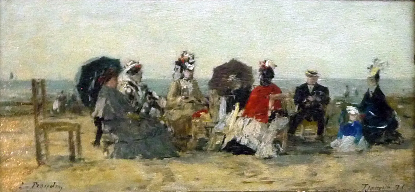 La Conversation sur la plage de Trouville, Eugène Boudin