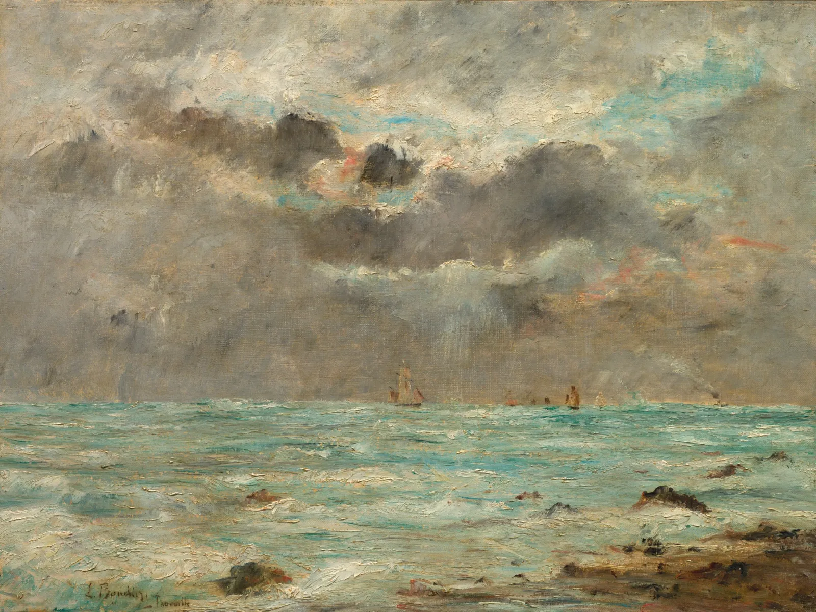 La côte à Trouville, Eugène Boudin